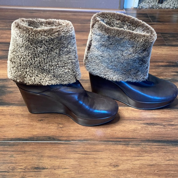 Stuart Weitzman Shoes - Stewart weitzman brown wedge faux fur boots
